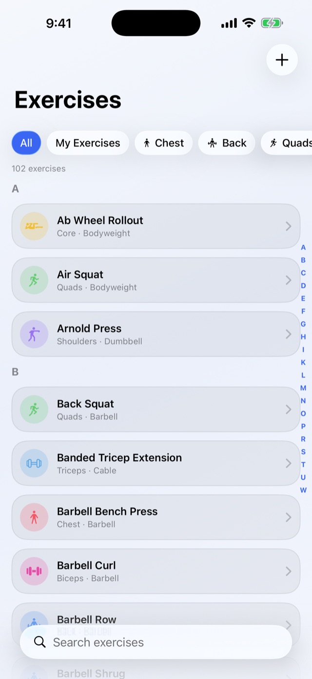 The Lifty exercise library.